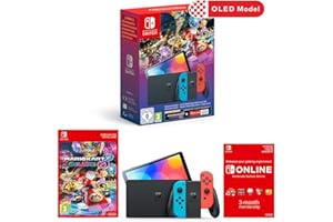 Nintendo Switch OLED Neon + Mario Kart 8 Deluxe Bundle + NSO