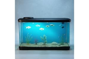 Aptliton 50L Aquarium Tank with Light, Ecological Acrylic Aquariums Starter Kits with Cover, Tabletop Landscaping Mini Fish Tank for Fish, Shrimp, Goldfishs