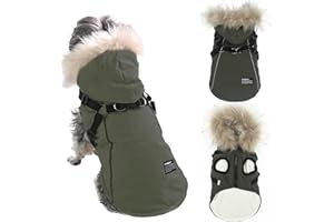 Lairle Hundemantel Winter Hundejacke Hundeweste Kleidung Hundegeschirr Mantel Kleines Hundegeschirr Welpenweste Geschirr Winterhundemantel mit Geschirr für kleine mittelgroße Hunde