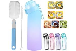 USPER A1r Up - Borraccia con 7 sapori, 650 ml, set per iniziare ad bere, senza BPA, con cannuccia, con cialde aromatiche, 0 bicchieri per zucchero e acqua