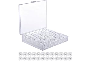 ELEGANCE-GO Bobina Máquina de Coser,25 Piezas Bobinas para Máquina de Coser Plásticos,Universal Transparente Canillas,Plásticos Carretes de Máquinas de Coser con Caja de Bobina Spulen Nähmaschine