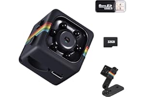 Bextgoo Camera Espion, Pas de WiFi Requis, 1080P FHD Mini Camera Espion sans Fil avec Carte Mémoire de 32 Go, Caméra Cachée, Détection de Mouvement, Support Rotatif à 360°, pour Voyage, Vélo(Noir)