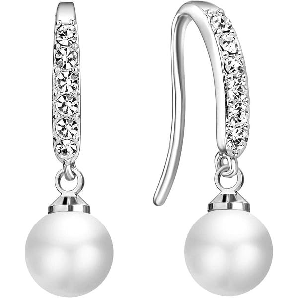 Philip Jones Collana A Goccia Con Perla E Cristalli Zircondia – Placcata Argento, Elegante E Femminile