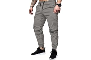 Elegancity Pantalones Hombre Pantalon Cargo Pantalon Chino Jogger Pants Pantalon Cargo Elastico Hombre con 6 Enchufes S-XXL