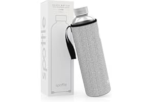 ‎SPOTTLE spottle Trinkflasche aus Glas 1l - Glasflasche 500ml - 750ml - 1 liter mit Neoprenhülle - Schutzhülle - Glastrinkflasche mit Schraubverschluss