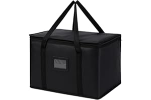 HiTjK 50L Insulated Food Delivery Bag, Thermal Bag for Hot and Cold Food, Spacious Catering Bag for Delivery Driver, Pizza Delivery, and Outdoor Events