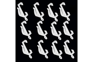 UDEWO 100 PCS Curtain Hooks and Gliders - White Plastic Rail Gliders for Track, Hanging Drapery Hooks for Door Window