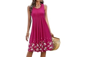 KILIG Summer Dresses for Women UK Casual Sundress Ladies Sleeveless Tank Dress Midi Floral Beach Cover Ups