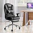 Kepler Brooks Italia Pro Premium Leatherette Office Chair for Work |3-Year Warranty| Boss Chair for Office, Ergonomic Chair, 2D Adjustable Arms, Lumbar Support, Legrest, Heavy Duty Metal Base (Black)