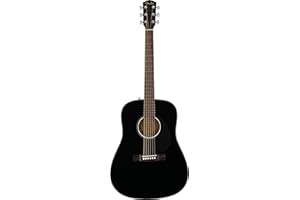 Fender CD-60S Dreadnought Acoustic Guitar, Walnut Fingerboard, Black, Comes with Free Virtual Lessons