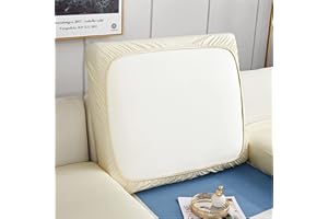BXFUL Sofa Sitzkissenbezüge wasserdichte Leder Sofakissenbezüge Sofa Kissenbezüge Stretch Rückenlehnen Kissenbezug Couch Sofa Sitzbezug (Großer 1-Sitzer,Beige)