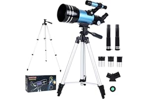 Astronomy Telescopes,Urtioty 70mm Astronomy Refractor Telescope with Adjustable Tripod for Sky Star Gazing,Ideal for Kids & Beginners & Adult