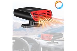 VidFair Portable Car Heater Fan,Anti-Fog 12V Car Fan Windshield Defroster Automobile Heater Warmer Vehicle Demister Fast 2 In 1 Heating Cooling Dryer Auto 360-degree Rotation Heater Fan