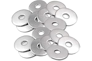 MINDWISSUP M5 Washers 50pcs M5 X 15mm Flat Penny Washers Stainless Steel Large OD Flat Repair Washer Plain Round Chrome for Screws & Bolts