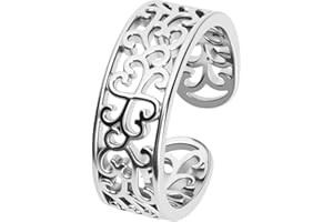 RJLLKD S925 Sterling Silver Filigree Leaf Pattern Toe Ring for Women Adjustable Open Leaf Toe Ring Summer Beach Jewelry Accessories Internet Celebrity Sexy Foot Joint Ring Gift for Beach Lovers thumb Rings