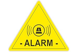 EASYDRUCK24DE 5 pièces autocollants alarme jaune I 5 x 4cm I indication sur système de sécurité I autocollant extérieur auto-adhésif I pour vitres fenêtres maison voiture camion KFZ I hin066