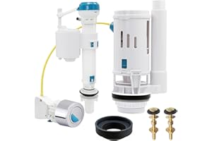 Apragaz Toilet Flush System Replacement, Dual Flush and Fill Toilet Cistern Kit with Universal Ldual Flush Cistern Valve, Adjustable Height Cistern Flush Replacement for 2" Outlet