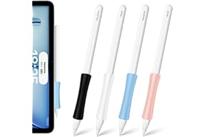 ‎PAPERFEEL [4 Stück] Grips für Apple Pencil 2. Generation und Apple Pencil Pro, Silikon Griff für Apple Pencil 2 Gen/Pro - Magnetische Adsorption/Wireless Charge/Double Tap Function/Ergonomisches Design