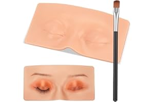 ATOMUS 3D Silicone Eye Face Makeup Practice Board Reusable Perfect Aid to Practicing Eye Makeup Eyebrow Eyeliner Eye Shadow Eyelash Extension Training(close eyes)