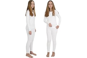 INNERSY sous Vetement Thermique Fille Ensemble de Pull Maches Longues et Pantalon Enfant Chaud Hiver 8-16 Ans