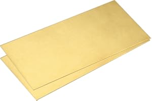 Kvartsman 2 st. mässingsplattor 100 x 50 x 0,5 mm, mässingsplåt, remsor av mässingfolie, H62 mässing, plåtplattor guld, mässi