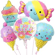 10 Palloncini In Foil A Forma Di Caramelle E Gelato: Decorazioni Colorate Per Feste Di Compleanno Ed Eventi Estivi