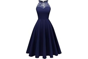 Bbonlinedress Abendkleider elegant für Hochzeit gast festliches Kleid Damen Neckholder Konfirmationskleider Jugendweihe Brautjungfernkleider Cocktailkleid Partykleid