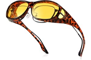 Bloomoak Polarized Night Driving Over Glasses/Fashion Oversized/Anti Glare for Women/Wrap Around Glasses/Suit for Driving