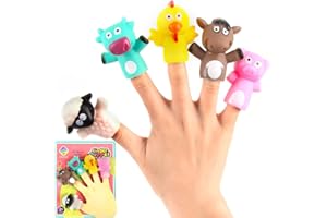 Marionette da Dito Animali, XiXiRan 5pcs Burattini da Dito per Bambini, Finger Puppets Hands, Tiny Hands, Marionette da Dito per Bambini, Mini Finger Hands per Giocattoli Educativi (Animale)