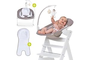 Hauck - Sdraietta per Neonati Attaccabile a Seggiolone Alpha e Beta - Bouncer 2 in 1 Deluxe - Utilizzabile dalla nascita - Schienale regolabile - Color Sabbia