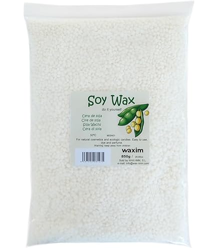 GLOREX 6 8603 401 - Sojawasmix, 500 g, gebruiksklaar wasmengsel, brandt warm wit, goede brandkwaliteit, smeltpunt 54°C, voor het maken van kaarsen