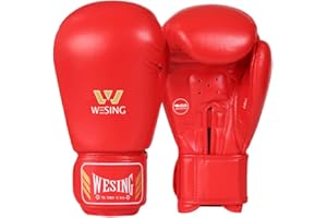 W WESING Guanti da pugilato Wesing Guanti da combattimento in pelle approvati aiba