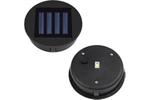 Solarleuchten Ersatz Top mit LED, Diealles Shine 2 Stück Solarpanel Laterne Deckel, Wasserdicht Solarleuchten Ersatzteile 8cm, Solarleuchte Ersatz für Outdoor Hängelaternen DIY für LED Garten Decor