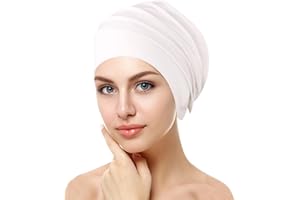 VUCDXOP Elegante Cotton cap Donna, Chemioterapia Cappello da Donna Pieghe Turbante Bandana di Chemio Dormire Berretto Beanie