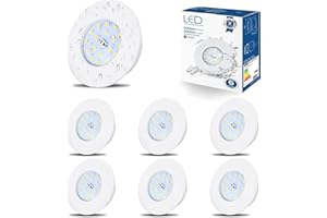 HiBay 6 Faretti Led da Incasso per Cartongesso 5W Ultrasottili Faretti Led Soffitto Incasso 500LM,6000K Bianco Freddo,220V IP44,Diametro Foro Ø60mm-65mm per Bagno,Esterno