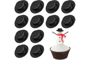 Toddmomy 50Pcs Mini Zylinder Hut Hüte Dekorative Weihnachtspuppe Spielzeug Hut Weihnachtskuchen Handwerk Dekoration Kleiner Clown für Multi DIY Projekte Schwarz