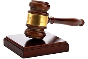 Frcctre Braunes Holz-Kegel und -block-Set, handgefertigter Holzhammer mit quadratischem Schallblock, für Anwälte, Richter, Auktionen, Studenten, Geschenk