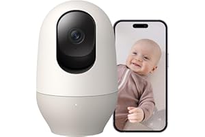 nooie 2K Baby Monitor WiFi Baby Camera, 360° Pan/Tilt Video Baby Camera Nanny, with 2-Way Audio, Night vision, Motion Tracking, SD Storage, Device Sharing Works with Alexa & Google Home, (IPC100C)