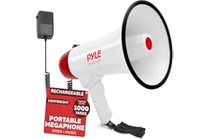 Pyle Haut-Parleur Mégaphone -Mégaphone Porte-Voix avec Sirène