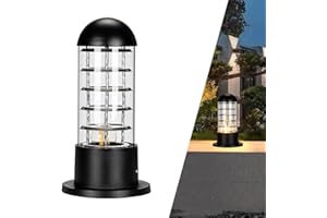 CHAO ZAN Luci palo Lampada esterno E27 Piazza Recinzione Colonna Piedistallo Lampione da giardino Luce Cancello Paletto Luce pilastro retrò Alluminio Impermeabile Patio terra lampioncino per vialetti (B)