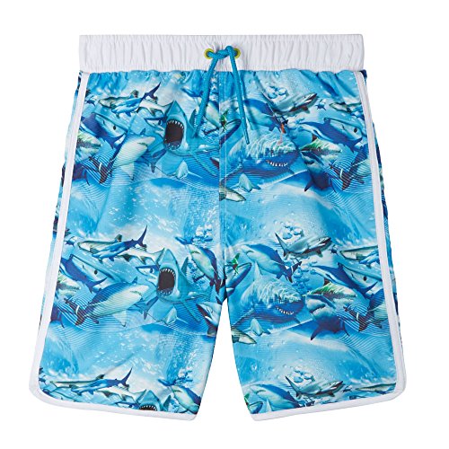 Bluezoo Kids Boy's Blue Shark Swim Shorts Age 11-12
