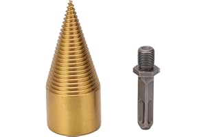 PLYISTY Spaccalegna, Punta da Trapano a Cono per Legno da 42 Mm, Punta da Trapano per Legna da Ardere Spaccalegna, Punta da Trapano per Trapano a Perforazione per Spaccalegna con Placcatura in Titanio