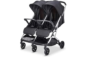 Babify Twin Air Zwillingswagen, leicht und kompakt, zugelassen bis 22 kg, Doppel-Kinderwagen Soft Grey