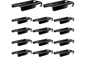 SEGNAYEN Soportes de montaje en techo para riel de cortina flexible, accesorios de instalación de riel de cortina, soporte de riel de cortina curva negra para montaje en techo, paquete de 14