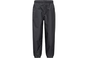 Mountain Warehouse Ripstop Kids Waterproof Fleece Lined Trousers - Breathable & Elasticated Bottoms with Taped Seams for Boys & Girls - for Autumn Winter & Wet Weather