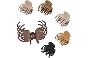 Lolalet 6 Minis Pinces à Cheveux à Double Dents, Petite Pince Crabe de Couleur Différente, Accessoires de Coiffure pour Fille Femme