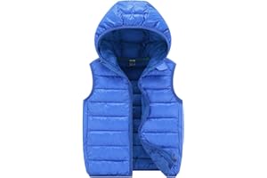 pvucpot Leichte Daunenweste Jungen Mädchen, Freien Steppweste mit Kapuze, ärmellose Jacke Weste Winter Kapuzenweste Outfits 3-15 Jahre