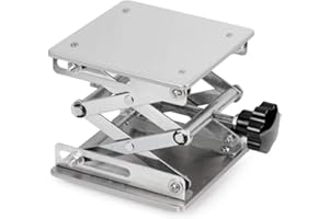 stonylab Table Élévatrice de Laboratoire, Table de Levage Plate-Forme de Laboratoire en Acier Inoxydable, 150 x 150mm, Hauteur de Levage Extensible de 75 à 260mm, Poids de Support 10 KG