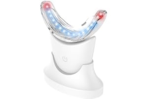 Floverkity Kit de Blanchiment Dentaire Professionnel Kit Blanchiment Dentaire Maison avec Lumière LED 24 Bleue & 8 Rouge 4 GelsSûr,Sans Douleur Élimine les Taches de Café/Thé/Vin