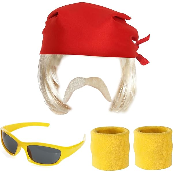 Costume Agent Hulkamania Bandana – Rot Oder Gelb, One Size, Für Halloween & Cosplay